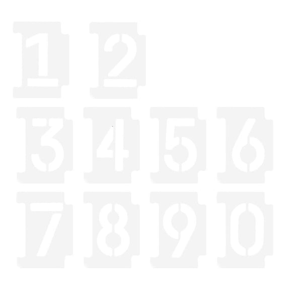 Set of 3 Letter Hollow Numbers Practical Stencils 15.00X11.00X0.10CM White
