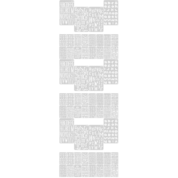 Set of 3 Letter Template Stencil Paper Planner Bookmark Stencils for Journaling White