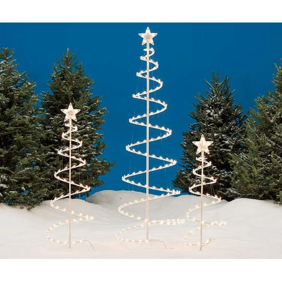 Set of 3 Lighted Christmas Trees - 3 Ft 4 Ft and 6 Ft - 270 Clear Lights