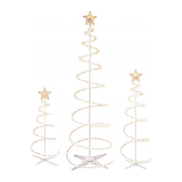 Set of 3 Lighted Spiral Christmas Trees 3 Ft 4 Ft and 6 Ft WBTAYB