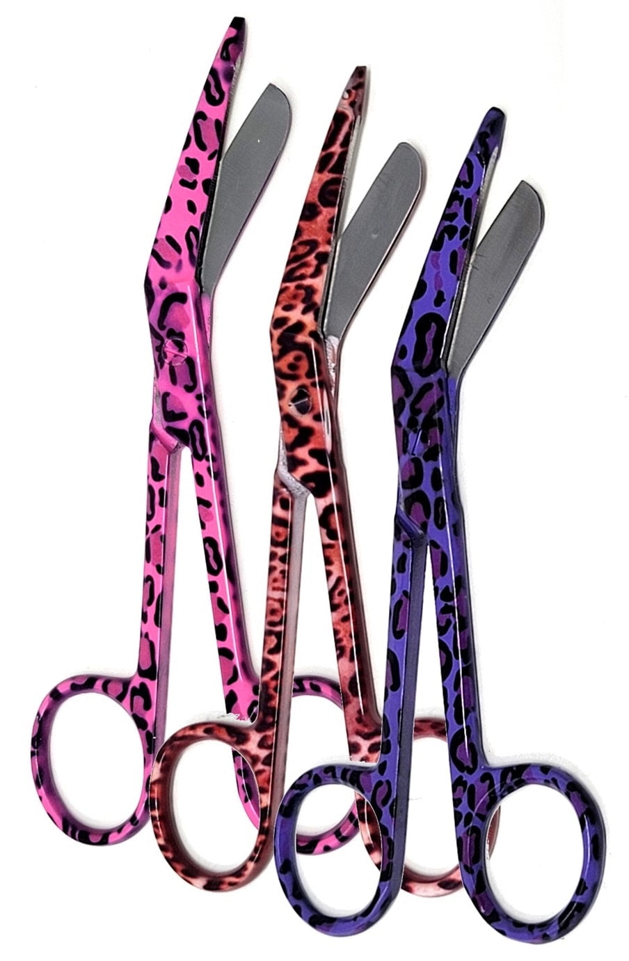 Set of 3 Lister Bandage Scissors 5.5" Stainless Steel with Assorted Pattern-Pack 10