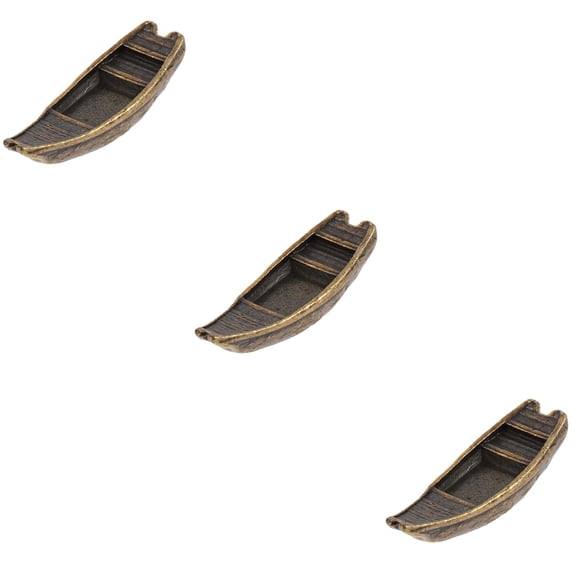 Set of 3 Lyre Landscape Boat 2.60X0.80X0.70CM Dark Brown