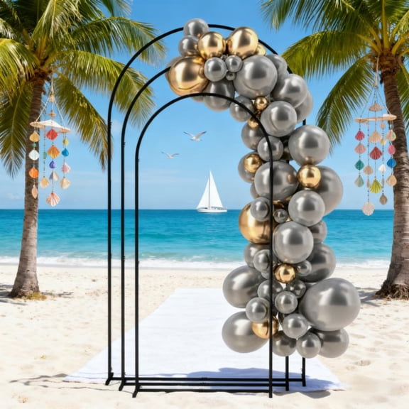 Set of 3 Metal Arch Backdrop Stand,Wedding Arch Frame,Balloon Backdrop Arch Stand Set