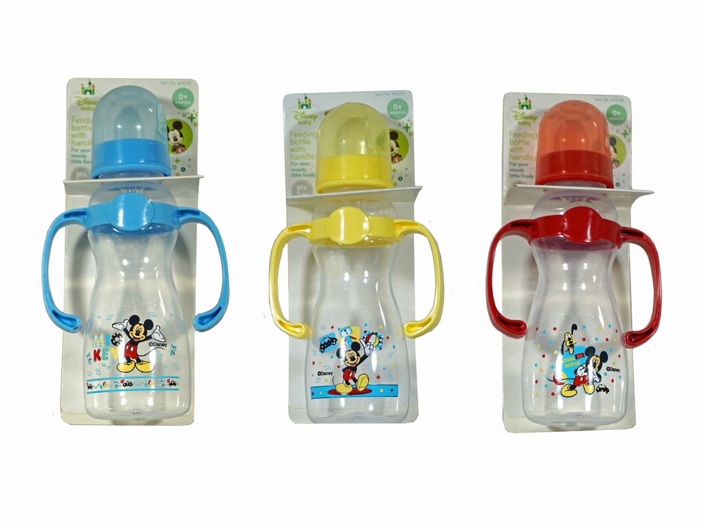 Set of 3 - Mickey Mouse Disney Baby Feeding Bottle with Handles