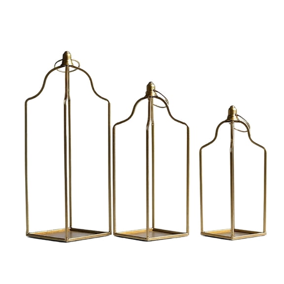 Set of 3 Minimalists Iron Candle Lanterns Dining Table Farmhouses Home Decors