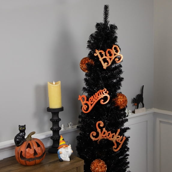 Northlight Boo, Spooky and Beware Hanging Halloween Signs - 5.75" - Set of 3