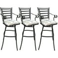 thumbnail image 1 of Set of 3 Outdoor Indoor Bar Stool 30" - Jenna Arms - White Fabric - Gray, 1 of 5