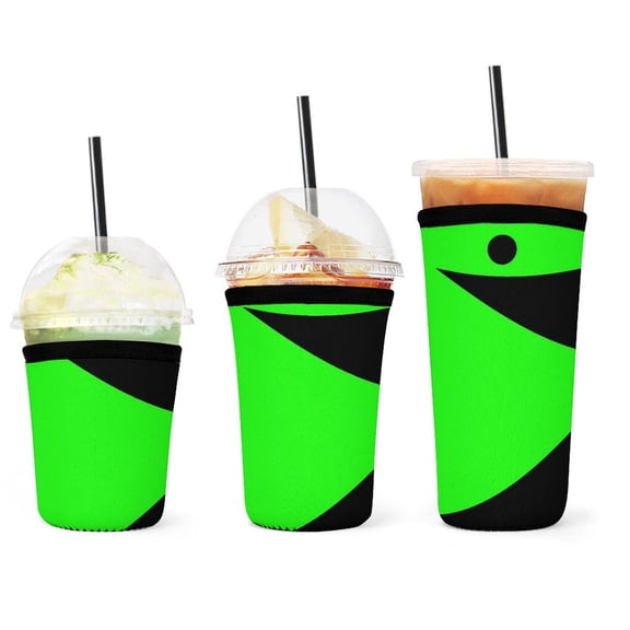 Set of 3 Packs Reusable Hot And Iced Coffee Cup Sleeve Neoprene Tumbler Sleeve Shego Halloween Costume(16,24,32oz)