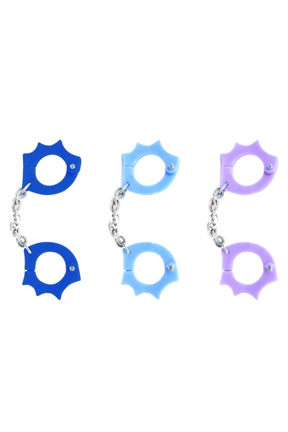 Set of 3 Pairs of Plastic Toy Miniature Handcuffs for WWE Wrestling Action Figures