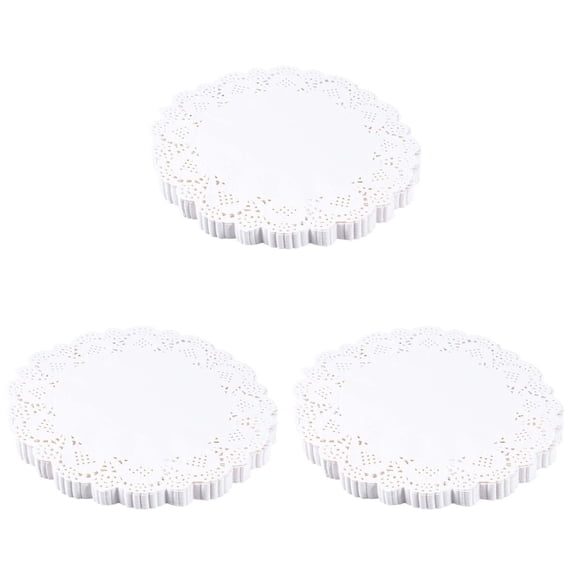 WRISTBIQUE White Wood Pulp Doilies for Sweet Treats Birthdays 420Pcs 6.5In