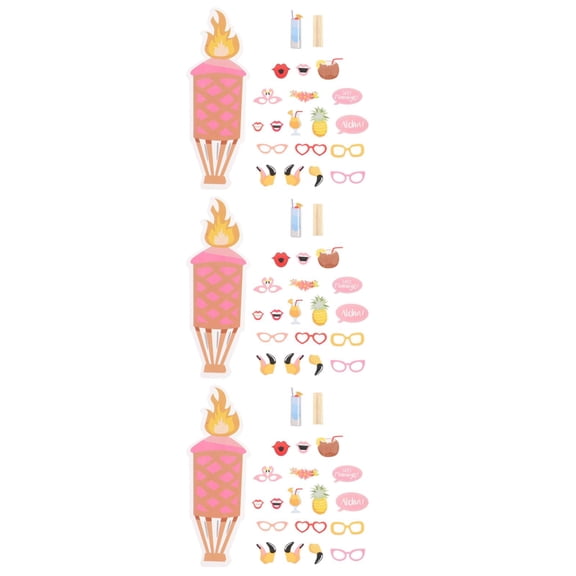 Set of 3 Paper Handheld Photo Booth Props Creative Styles Theme Bride