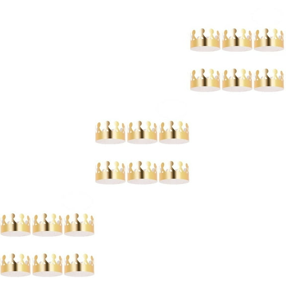 Set of 3 Party Hats for Stuffed Animals Paper Crowns Kids Headbands Girls Baby Man Golden