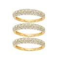 thumbnail image 1 of Set of 3 Pave' Band Rings, Sterling, 5/8 cttw by JewelMore, 1 of 6