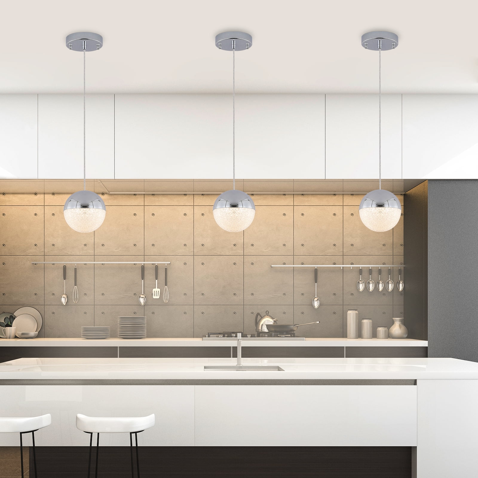 Set of 3 Pendant Light with Dimmable LED , Kitchen Island Adjustable