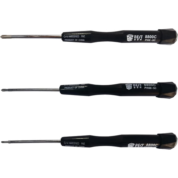 Set of 3 Phillips PH0 PH00 PH000 Precision Screwdrivers Model Making Precision Mechanics with Twist Cap