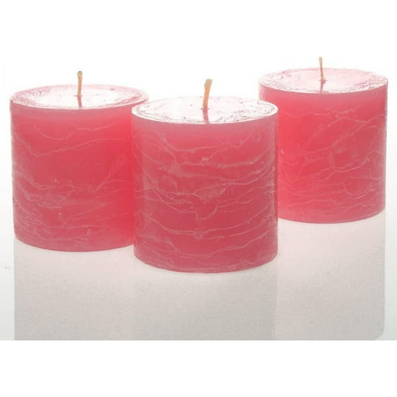 Set of 3 Pillar Candles 3" x 3" Unscented ( Rustic) for Weddings Home Holidays Relaxation Spa Church