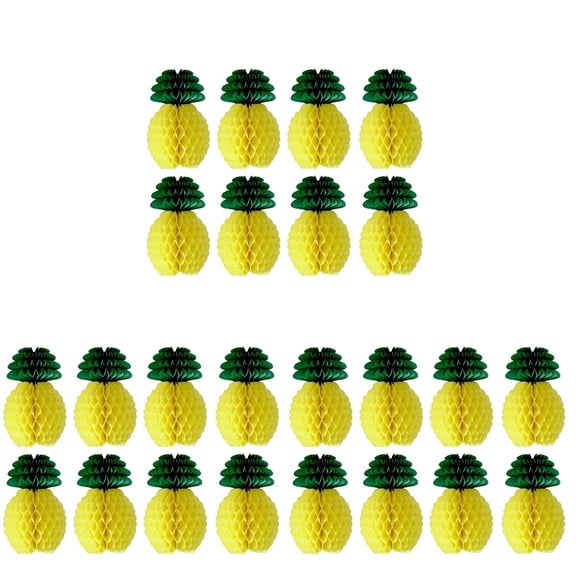 Set of 3 Pineapple Decor Cup Headlights Fruit Decoration Yellow