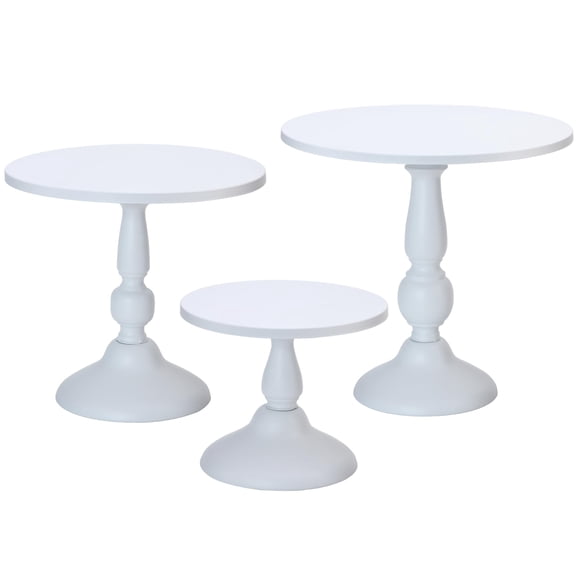 Set of 3 Pink Cake Stands,  Metal Round Cake Holder Dessert Pie Pizza Display Stand 8" 10" 12" Serving Tray Decoration for Wedding Celebration