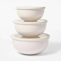 Set of 3 Plastic Mixing Bowl Set with Lids