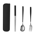thumbnail image 1 of Clearance Now! Set of 3 Portable Tableware Cutlery Dinnerware Travel Fork Spoon with Lot J6 E0E6, 1 of 8