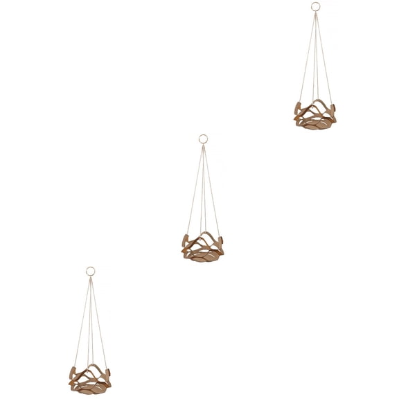 Set of 3 Potted Plant Hanging Basket Brackets Wall Mounted Clothes Yellow