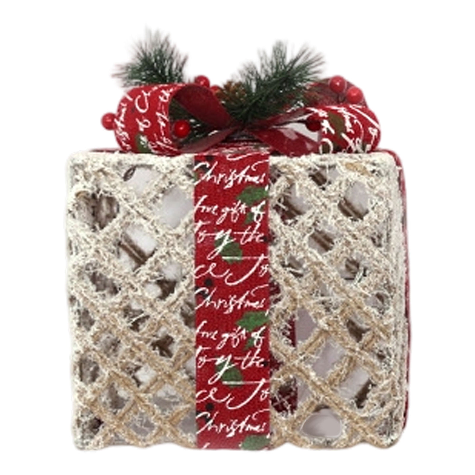 Set of 3 Pre-Lit Christmas Gift Boxes - Lighted Present Decor with Bows ...