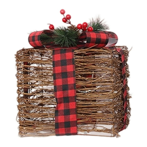 Set of 3 Pre-Lit Christmas Gift Boxes - Lighted Present Decor with Bows for Outdoor Indoor Holiday Yard, Tree, and Home Decoration