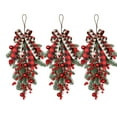 thumbnail image 1 of Set of 3 Pre-Lit Mini Christmas Wreaths,Red Berries Bow Christmas Decoration, 1 of 7