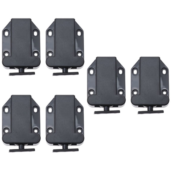 Set of 3 Press Latch Self Locking Outlet Door Net Child Black