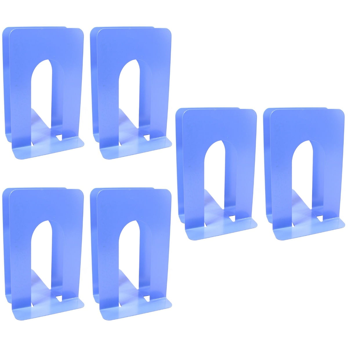 Set of 3 Rack Blue Book Ends Magazine Brackets Bookends Office ...