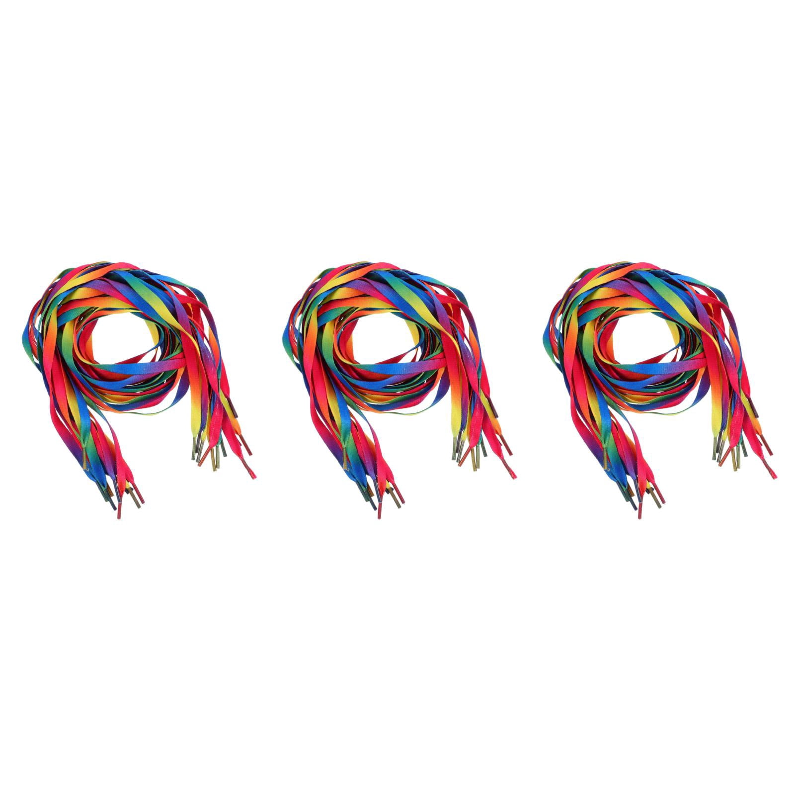 Image showcasing Set of 3 Rainbow Shoe Lace Laces for Sneakers Round Toddler Child ...