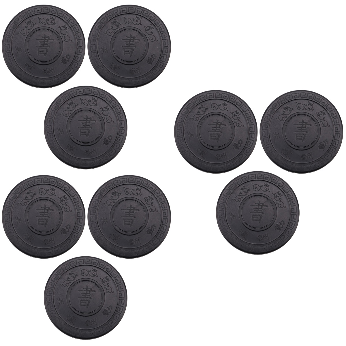 Set of 3 Refillable Ink Pen Grinding Stone Inkwell Black Art Pens ...
