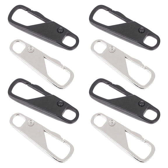 Set of 3 Repair Pull Tabs Universal Zipper Pullers - Instant Zippers Silver