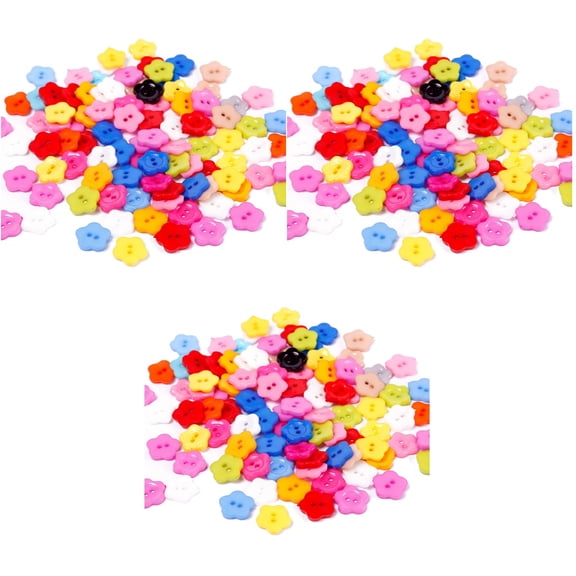 Set of 3 Rhinestone Buttons Decorative for Crafts Flower Plum Blossom