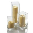 thumbnail image 1 of Set of 3 Richland Pillar Candles Ivory and 3 Glass Eastland Square Holders, 1 of 3
