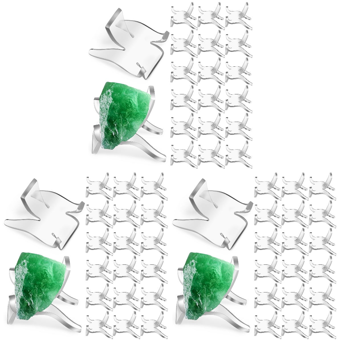 Set of 3 Risers for Display Easels Transparent Stool Museum Stands ...