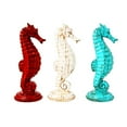 thumbnail image 1 of Set of 3 Seahorse Decorative Polystone Figurine – Red, White and Aqua with a Wood Artistic Style - Modern Design to Fit a Contemporary Room, 1 of 1