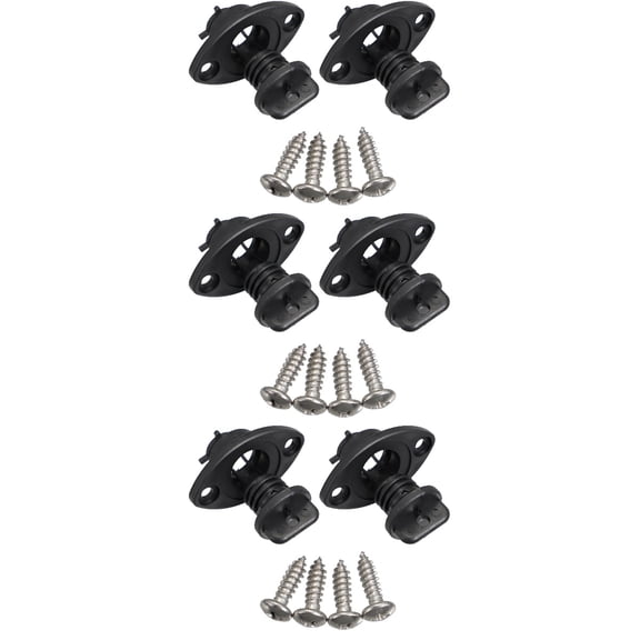 Set of 3 Silicone Scupper Plug Kayak Hose Phone Fitness Black