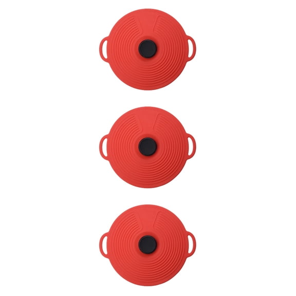 TAILTOSS Red Sealed Silicone Lid for Bowls - Wide Temperature Resistance and Easy to Clean 3Pcs