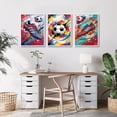 thumbnail image 1 of Set of 3 Soccer Wall Art Prints Boys Bedroom Decor Gift Posters Colourful Football Print Canvas Painting for Home Decoration, 1 of 6