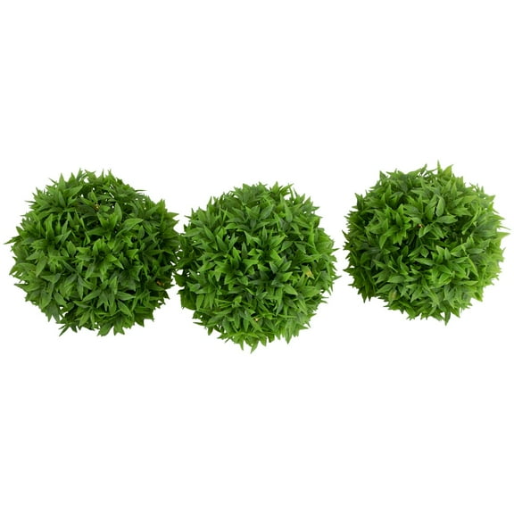 Set of 3 Solar Lighted Artificial Eugenia Topiary Balls Warm White Lights - 7