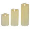 thumbnail image 1 of Northlight LED Flickering Flameless Wax Pillar Candles - 8" - Cream - Set of 3, 1 of 7