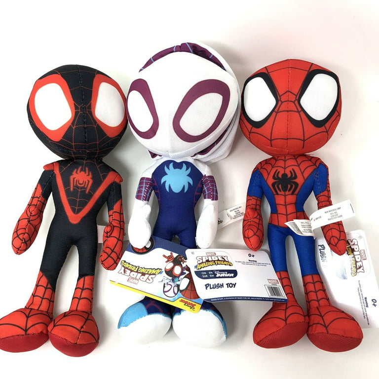Set of 3 Spidey His Amazing Friends - Ghost Spider, Spiderman, Miles  Morales Plush Stuffed Toy Spider- Man 9 inch