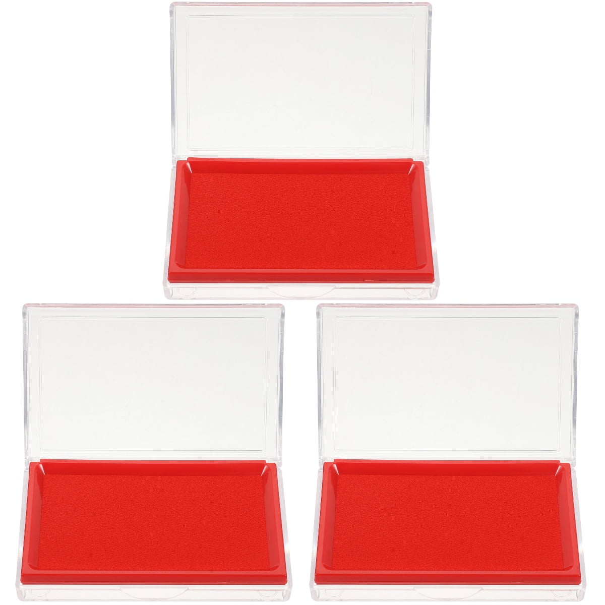 Set of 3 Stamp Pad Ink Exquisite Teacher Student Delicate Red Abs