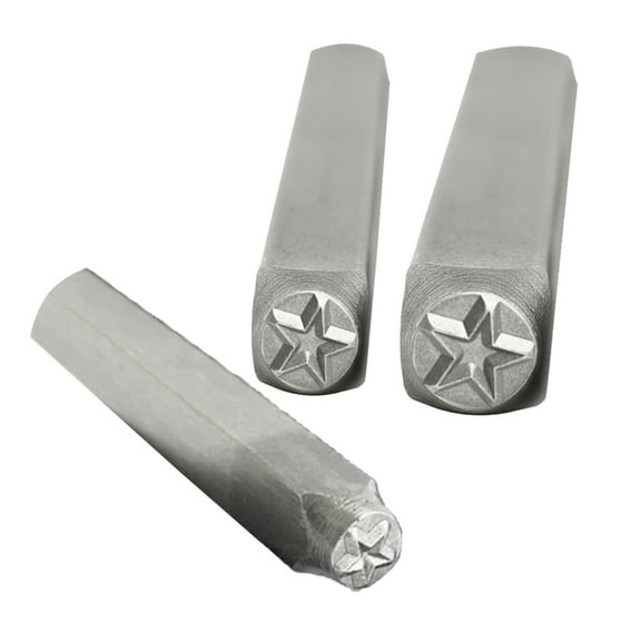Set of 3 Star Shaped Metal Stamping Tools for Leather Crafting Punch Stamps