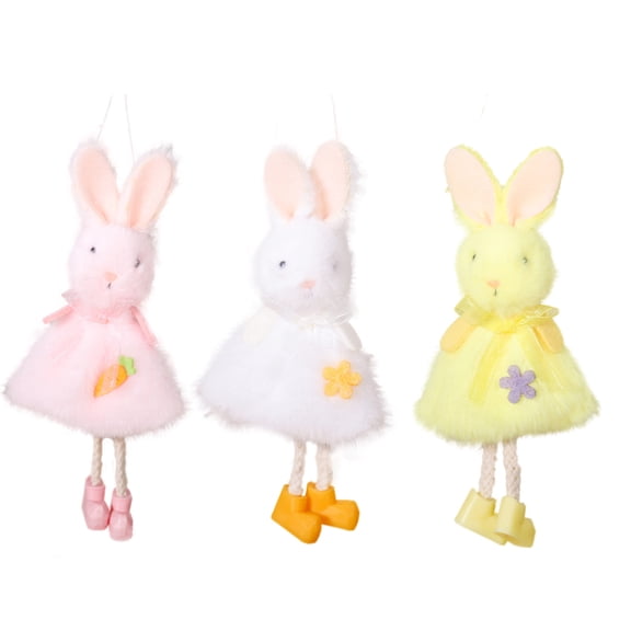 Set of 3 Sturdy Easters Rabbits Ornament For Party Decorations And Window Displays With String