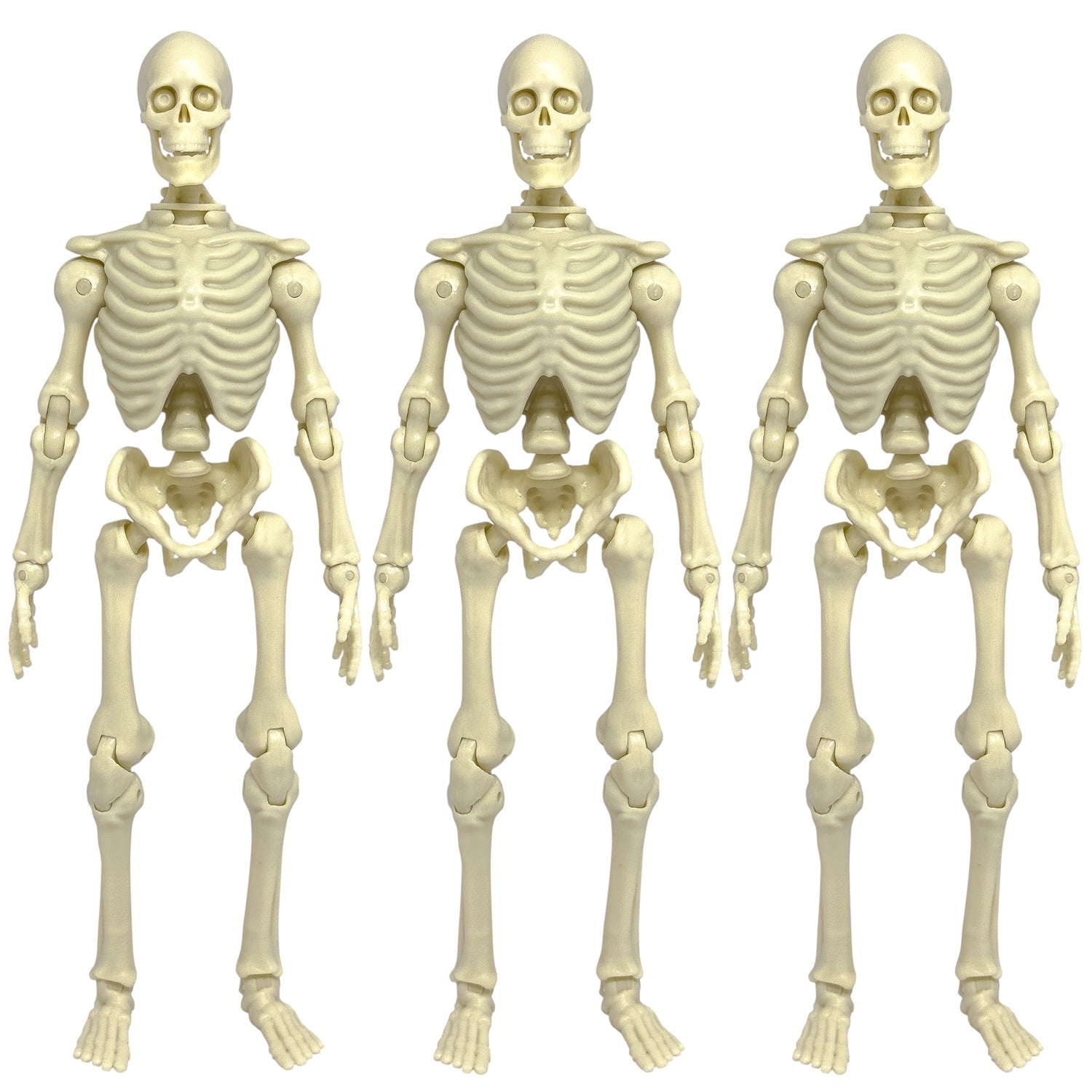 Set of 3 Super Articulated Type S 8 Inch Skeleton Action Figures
