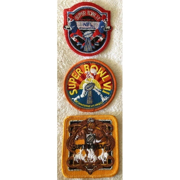 Set of 3 Super Bowl VI VII and VIII embroidered logo patches (Miami Dolphins)