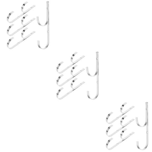 Set of 3 Swimming Pool Wall Hook Towel Hooks Outdoor Holder Basket Silver