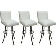 thumbnail image 1 of Set of 3 Swivel Metal Counter Stools - Sommerville Noam - White Vinyl - Brown, 1 of 4